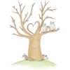 Fingeraftryk Plakat med Hjertetræ og lyserød ugle fra Karens Univers